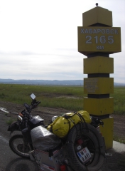 Am Beginn des Amur-Highways, 2165km bis Karbarovsk