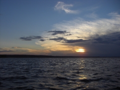 Sonnenuntergang auf der Volga